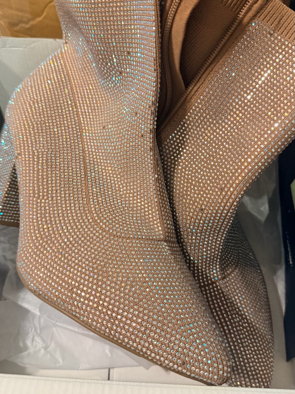 torrid Rose Gold Crystal Embellished Pointed Ankle Boots